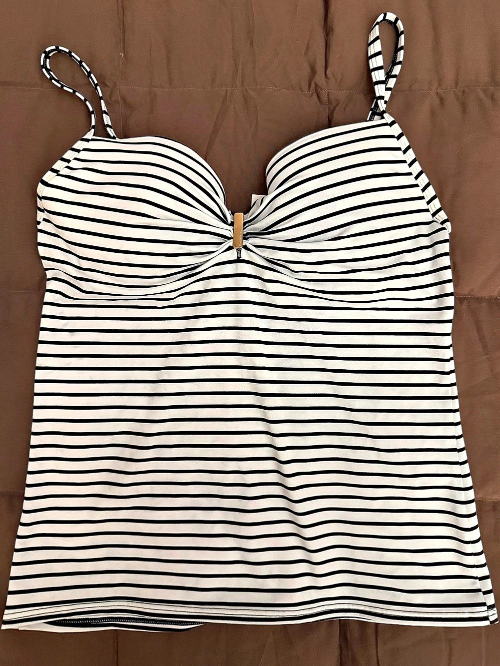 Victoria's Secret Striped Tankini White & Black 36B Like New